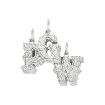 Iced Out Letter Pendant-...