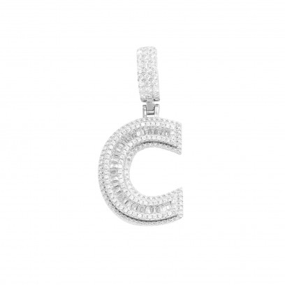 Ice Letter Pendant- Silver...