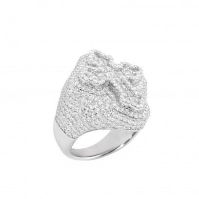 Budded Cross Ring - Silver...