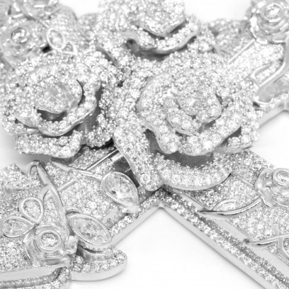 Cross & Roses Pendant -...