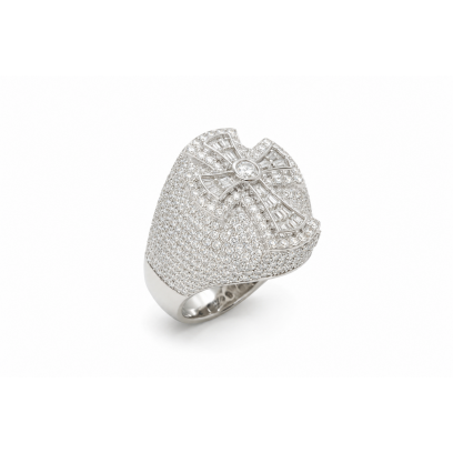 STONE CROSS RING - Silver...